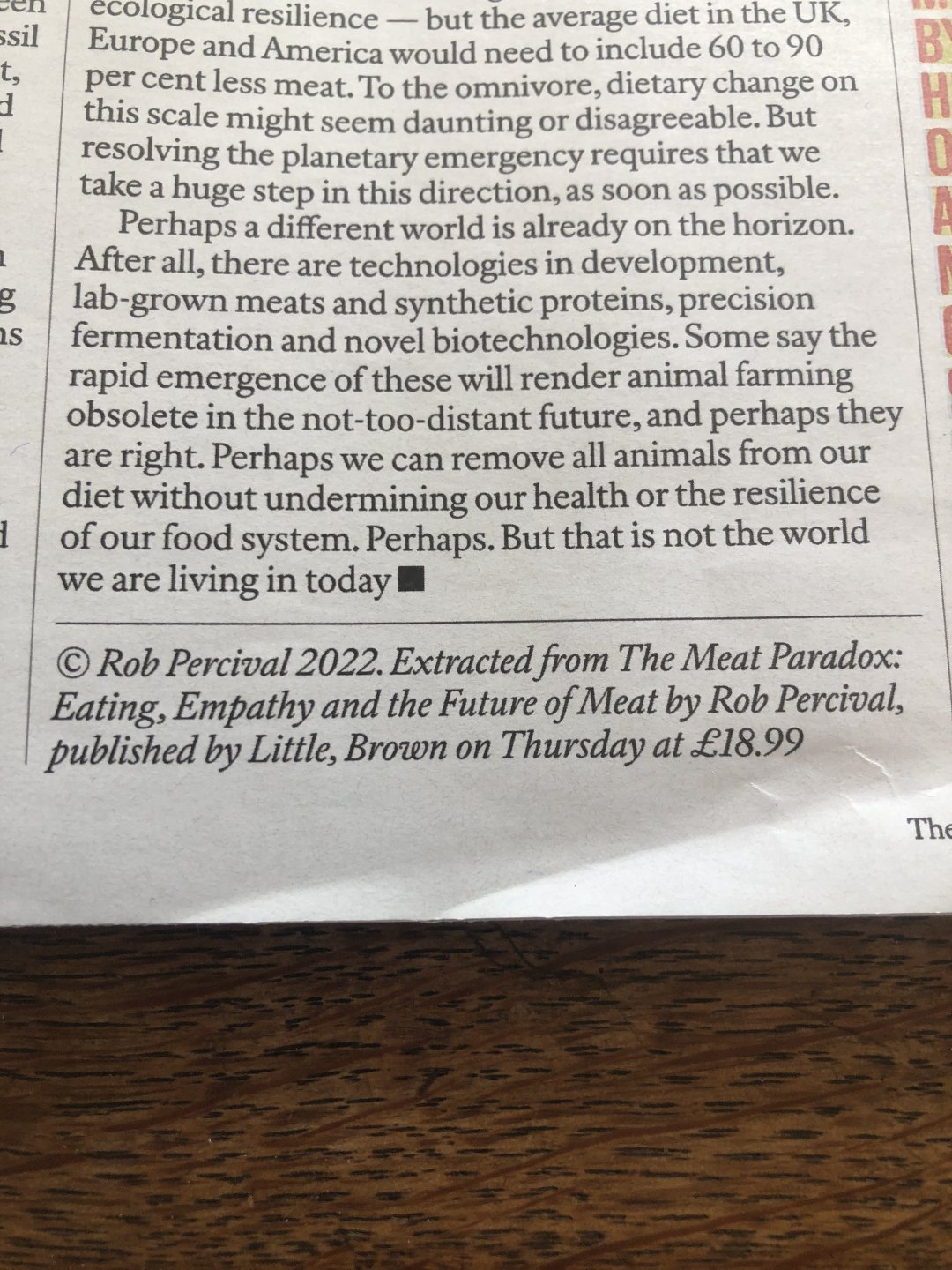 Sunday Times Magazine “Should we eat meat” The Farming Forum