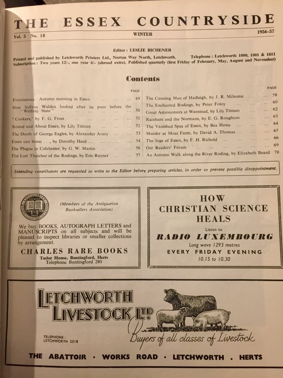 The Essex Countryside Magazine 1956/57 | The Farming Forum