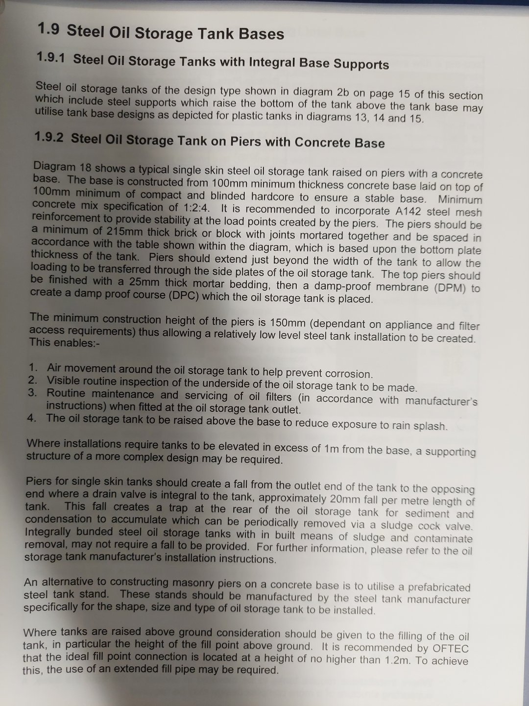 Domestic oil tank base question The Farming Forum