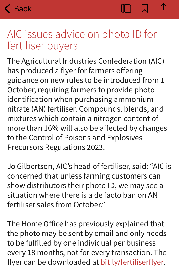 Solid urea use restricted and to be regulated by Red Tractor Page 15