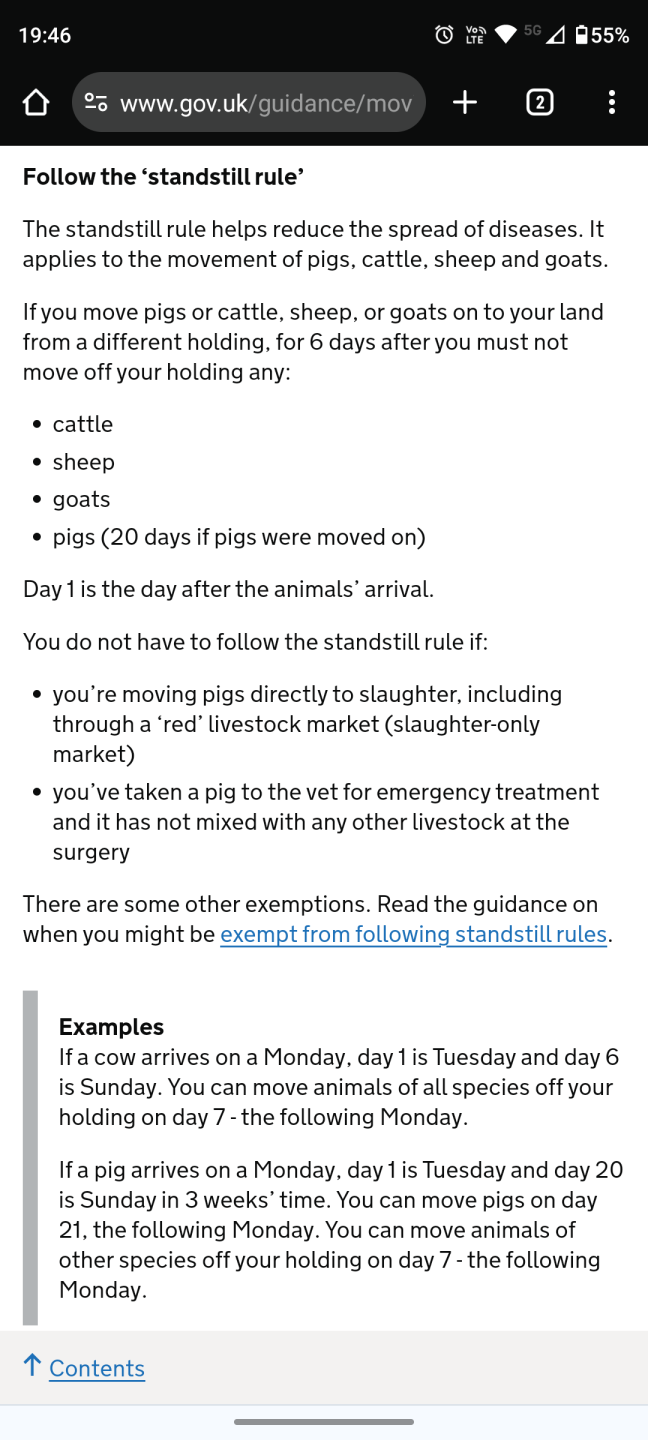 Standstill rule The Farming Forum