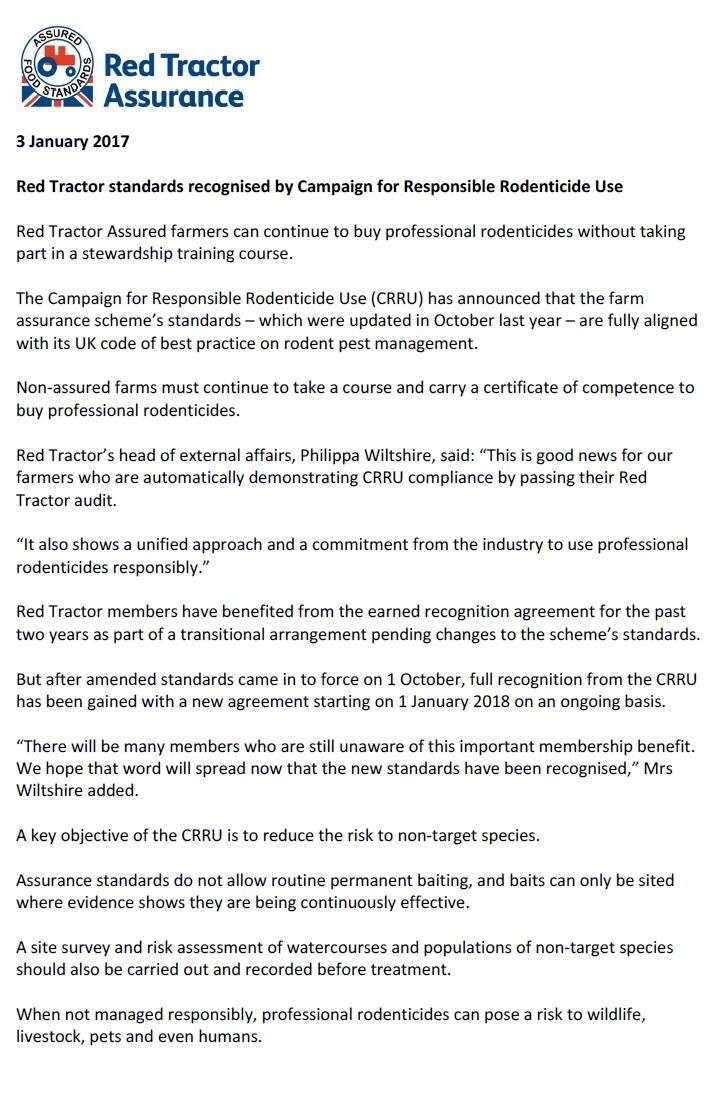 Red tractor farmers can still buy rat bait The Farming Forum